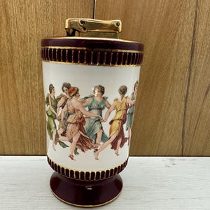 Vintage Hand Made Colibri Table Lighter Porcelain Ceramic Florentine Italy Unique Rare Old Collectible