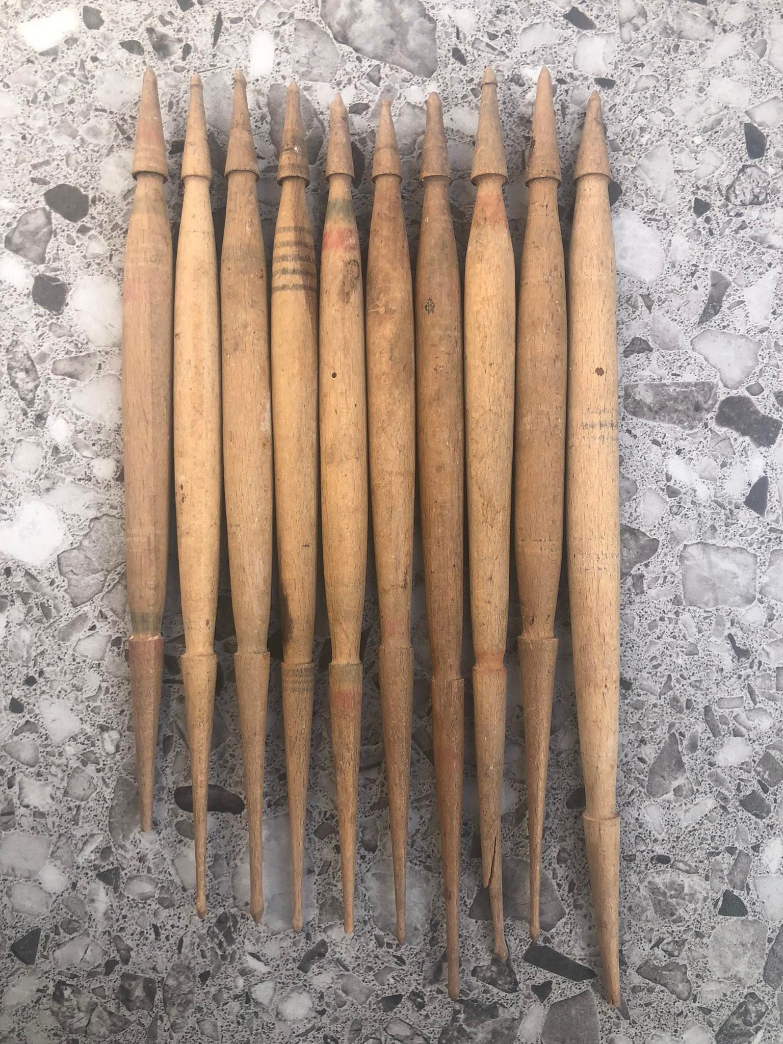 Vintage Very Old PRIMITIVE WOOL SPINDLES for Hand Spinning Etsy
