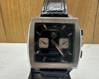 Reloj Tag Heuer Carrera Monaco Cronógrafo Automático Completo Acero Inoxidable Hombres Negro Único