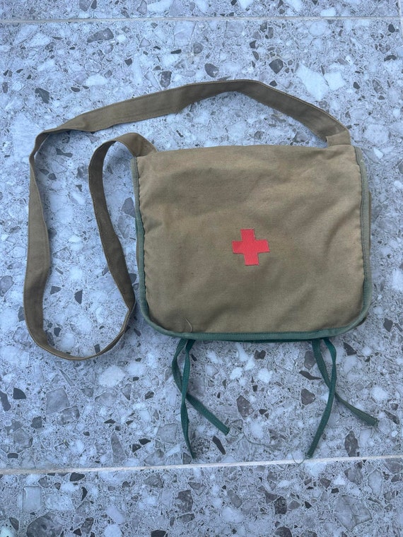 Vintage Military Field Medic First Aid Canvas Medical Rucksack