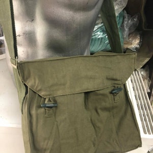 Véritable sac à bandoulière de l'armée militaire, sac à dos, sac à dos, neuf, toile vintage unisexe image 4