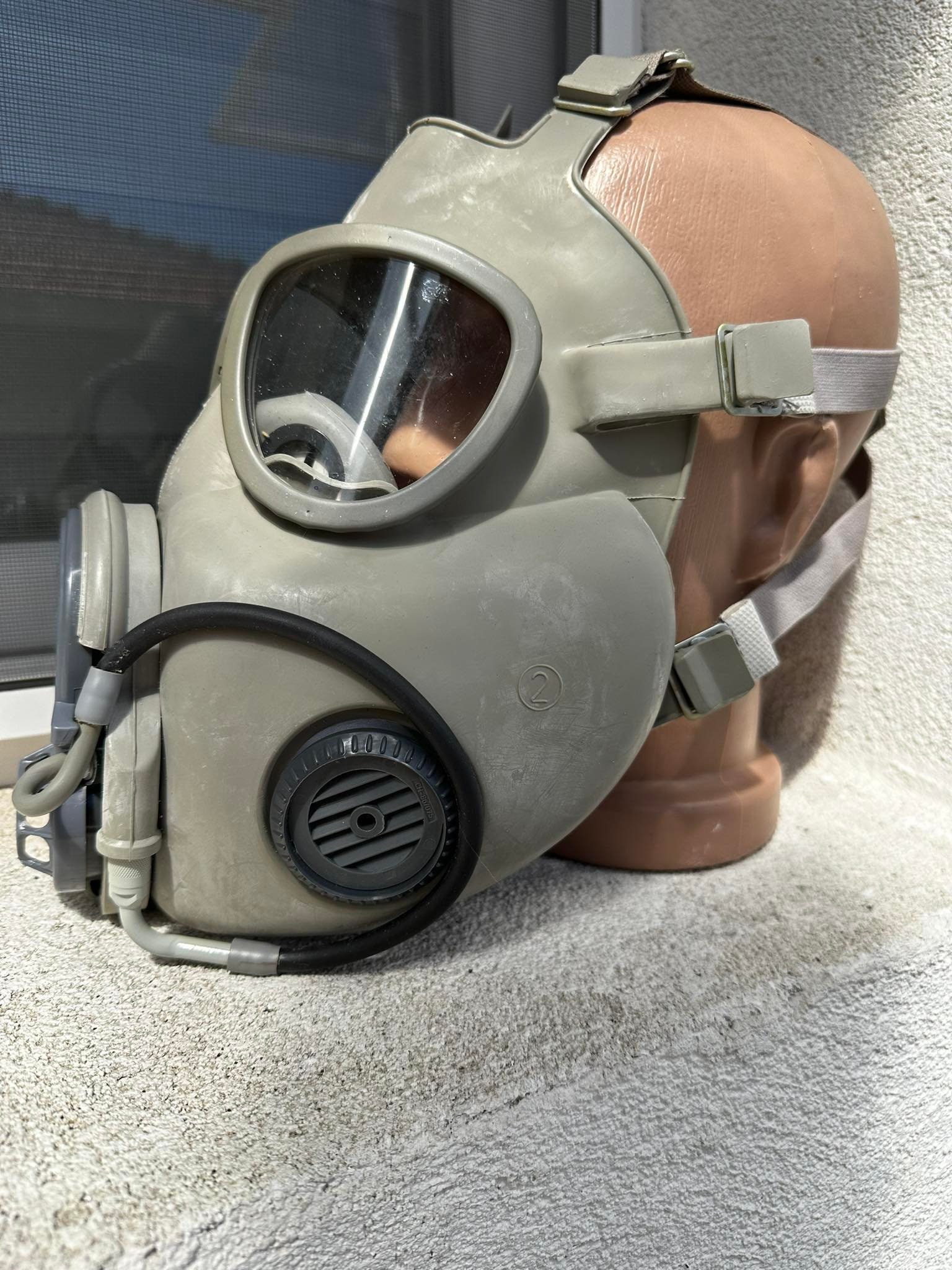 thumbnail interactive-video image 1 of M10M Czech Military Gas Mask Canteen Adapter – Hydration Straw Attachment – Used 1 of 5