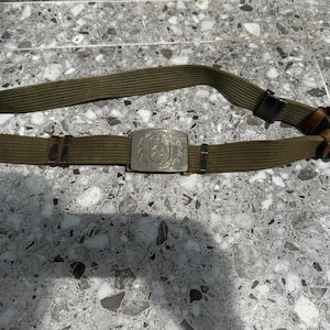 Vintage Military Rare USSR Empire Belt with Genuine Leather Holster Old