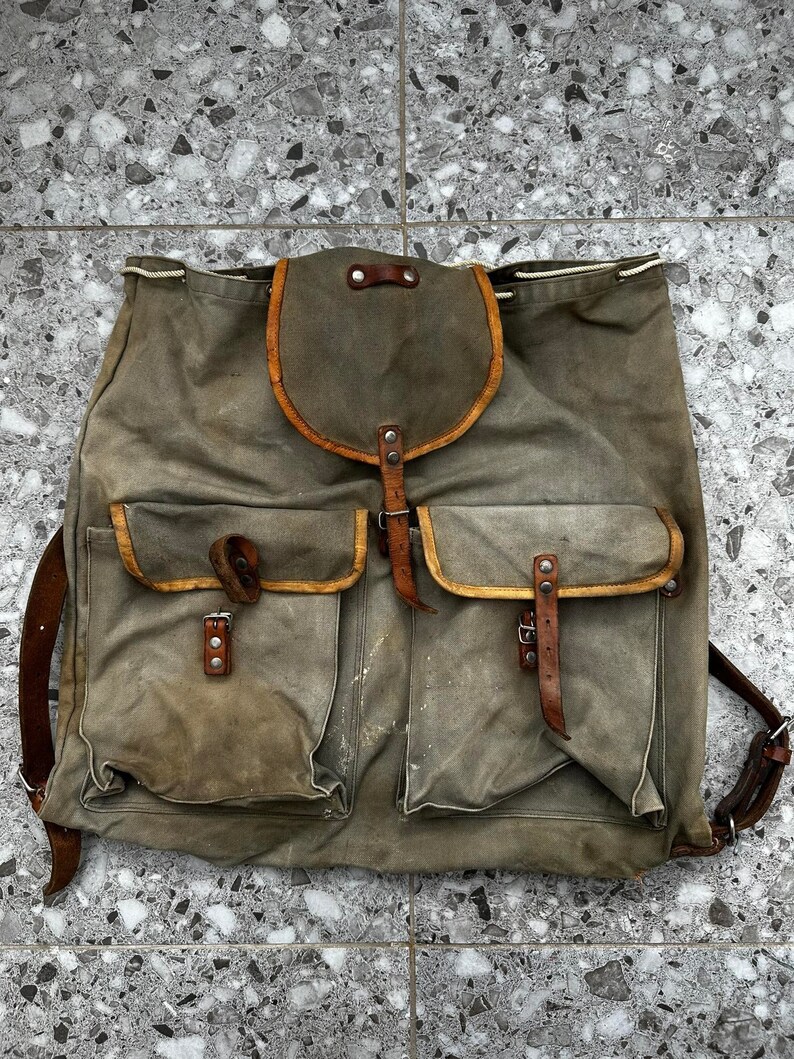 Vintage Military Canvas Army Rucksack Haversack Bag 1968 OLD - Etsy