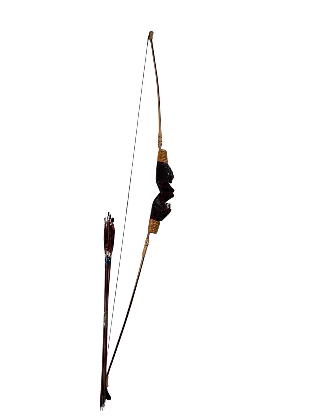 Vintage Unique Rare Huge Bow 137,5 Cm and 5 Arrows Set Native American ...