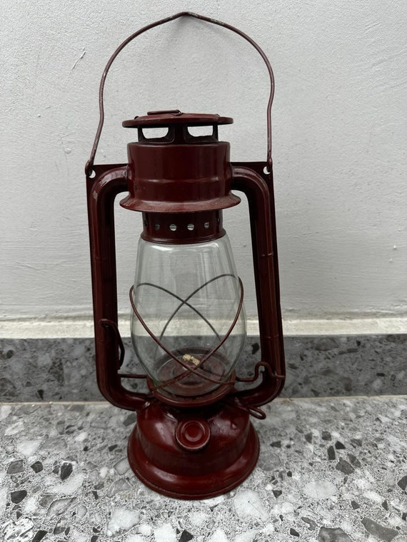 Vintage Fire Engine Kerosene Oil Red Lamp Lantern Metaloglobus 107