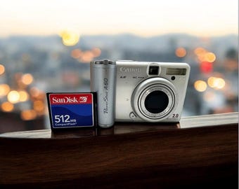 Canon Powershot A60 Super Silver Digital Camera Compact 2mp 3X