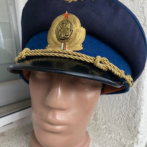 Vintage Military Officer Cap Hat Railway Very Rare Antique Collectible Unique