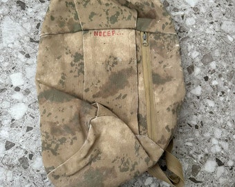 Mochila militar auténtica, mochila de lona unisex del ejército, equipo de soldado turco.