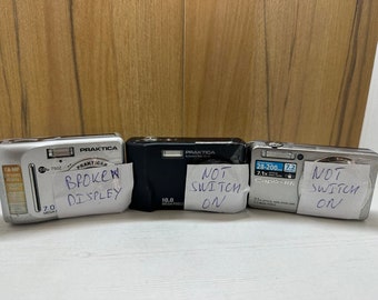 Lot of 3 Digital Camera Ricoh Praktica For Parts or Not Working Different Problems See description