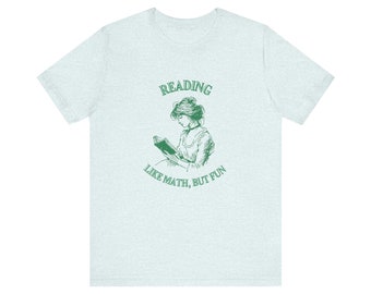 Camiseta gráfica de estilo vintage de lectura vs matemáticas (pequeña-3X)