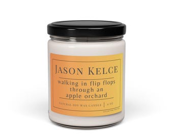 Vela perfumada de Jason Kelce, Caminando en chanclas por un huerto de manzanas, aroma a cosecha de manzanas
