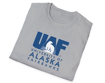 Camiseta de la Universidad de Alaska Fairbanks, suave, unisex, tallas para adultos desde la pequeña hasta la 5X