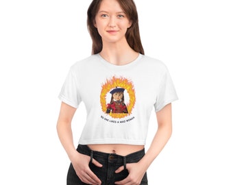 Crop Top (poliéster): Diseño de muñeca Mad Woman
