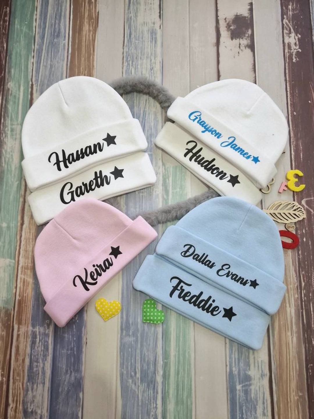 Personalised Baby Boys Girls Hat Custom Baby Hat With Turnover Etsy UK