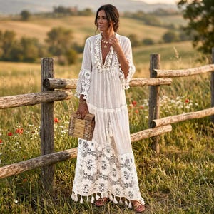 Boho Lace Maxi Dress - Etsy