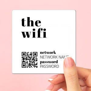 Wifi QR Code Magnet, Custom QR Code Sign for Homeowners and Airbnb Hosts