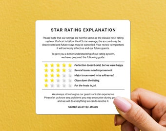 5 Star Airbnb Magnet, STR Star Rating Review Magnet for Superhosts