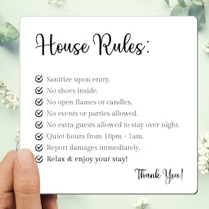 Airbnb House Rules Magnet, Rental Rules Sign for Airbnb Hosts, Airbnb Sign