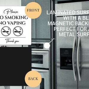 Airbnb No Smoking Sign, No Smoking Magnet for Airbnb and VRBO Hosts, Vacation Rental Sign, No Cigarette Sign