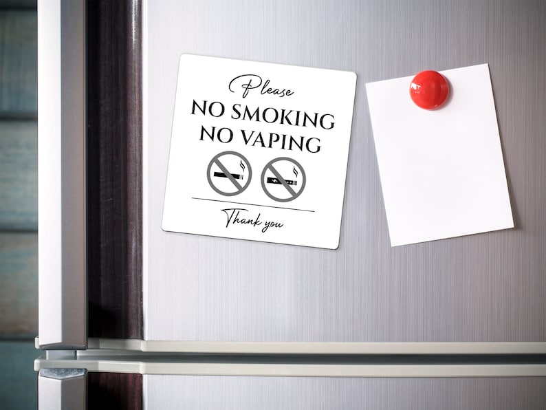 Airbnb No Smoking Sign, No Smoking Magnet for Airbnb and VRBO Hosts, Vacation Rental Sign, No Cigarette Sign