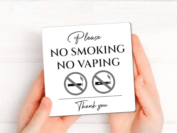 Airbnb No Smoking Sign, No Smoking Magnet for Airbnb and VRBO Hosts, Vacation Rental Sign, No Cigarette Sign