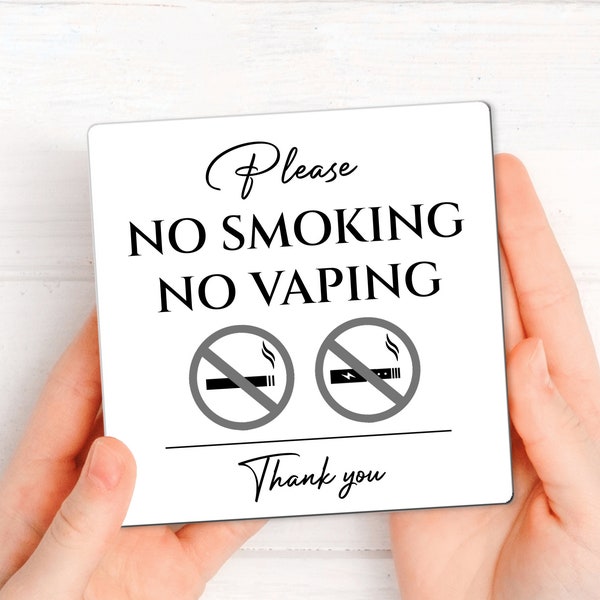 Airbnb No Smoking Sign, No Smoking Magnet for Airbnb and VRBO Hosts, Vacation Rental Sign, No Cigarette Sign