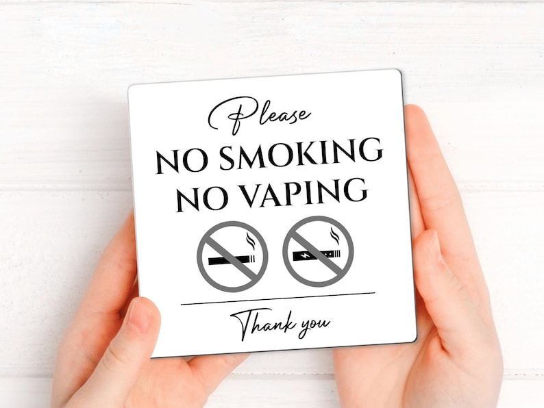 Airbnb No Smoking Sign, No Smoking Magnet for Airbnb and VRBO Hosts, Vacation Rental Sign, No Cigarette Sign