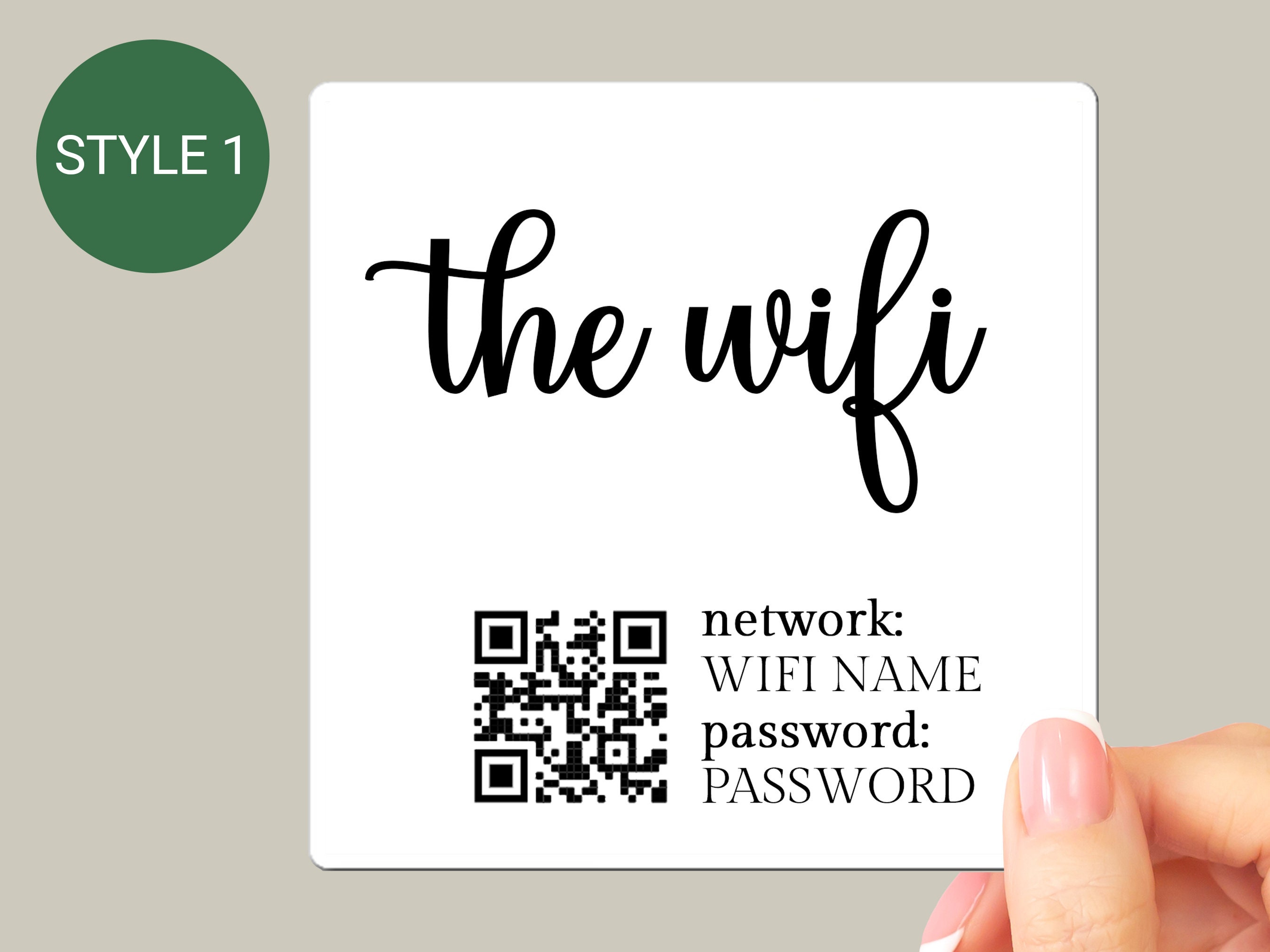 Wifi Sign Magnet, Custom Wifi QR Code Magnet, QR Code Sign for Airbnb ...