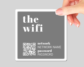 Custom Wifi QR Code Magnet, Wi-Fi Password Magnet, Guest Wifi Sign, Wifi Gift, Internet Password Magnet