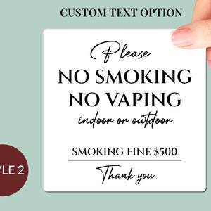Airbnb No Smoking Sign, No Smoking Magnet for Airbnb and VRBO Hosts, Vacation Rental Sign, No Cigarette Sign