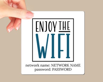 Wifi Password Sign Magnet, Custom Wifi Magnet for Airbnb Hosts and Homeowners