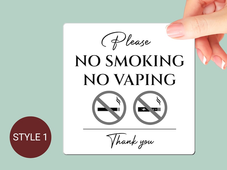 Airbnb No Smoking Sign, No Smoking Magnet for Airbnb and VRBO Hosts, Vacation Rental Sign, No Cigarette Sign