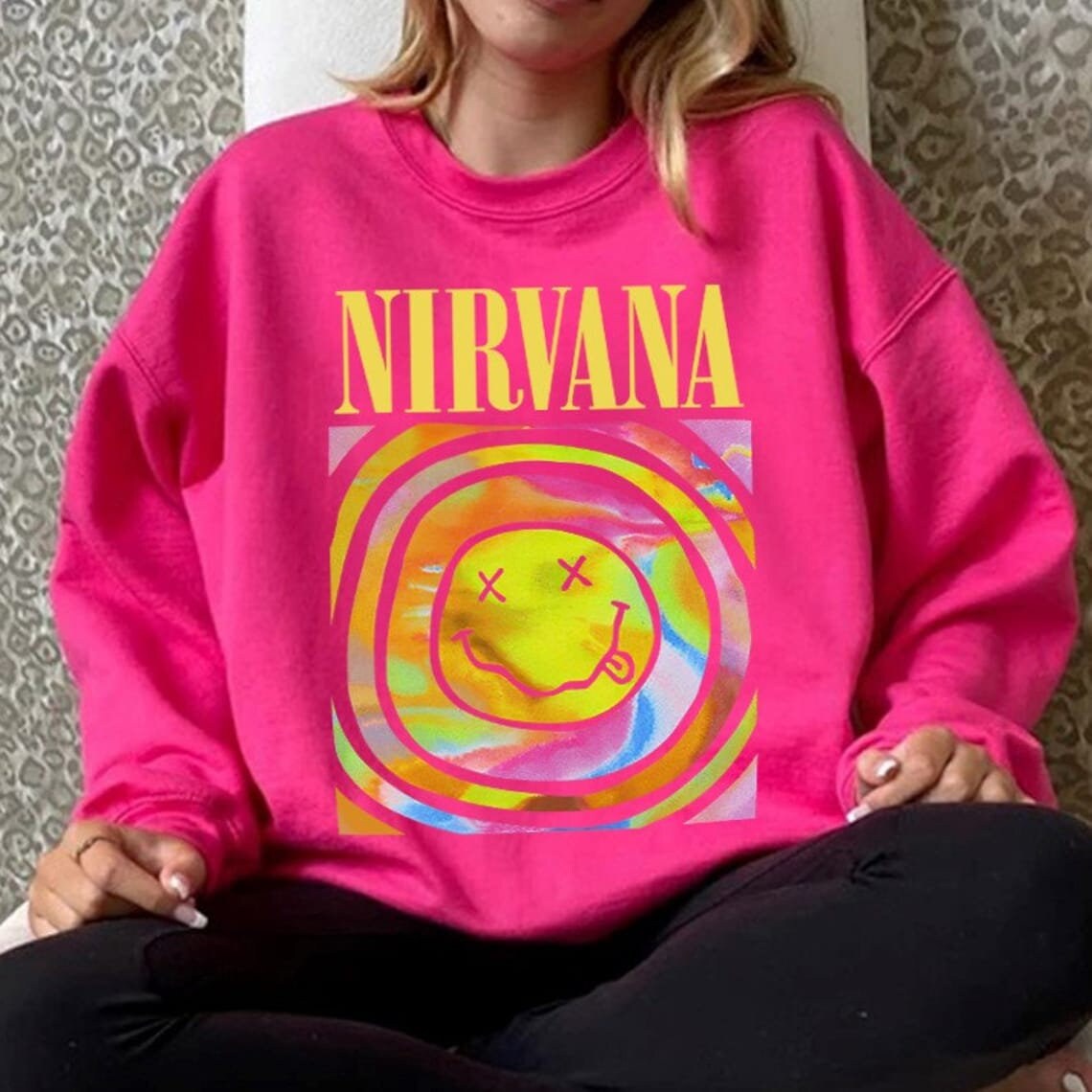 Nirvana Sweatshirt Pink - Etsy