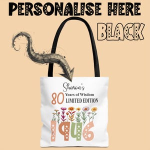 Best birthday gifts for 80 year old woman custom Tote Bag (AOP) personalized 80 years of wisdom friend vintage 1946 eighty gift for her