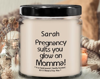 Pregnancy gift candle for her funny mother's day wife gifts for new mom or parents gift idea| baby announcement| christmas pregnancy suit...