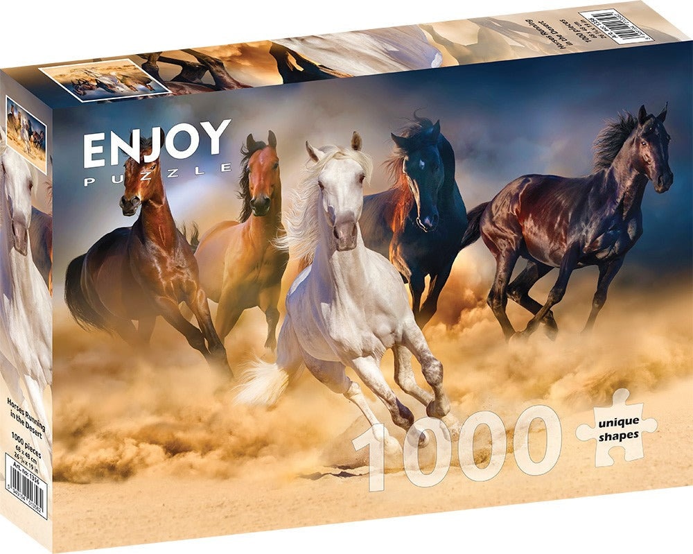Puzzle De 1000 Piezas De Caballos Galopando En La Playa Al Atardecer – Rompecabezas Artístico Para Adultos, Paisaje Natural Con Caballos Salvajes