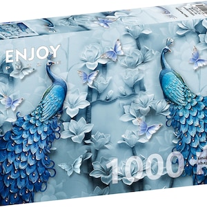 Puzzle 1000 pièces - Paons bleus