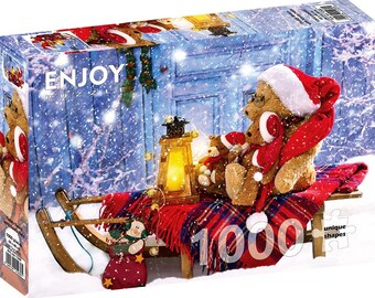 Puzzle da 1000 pezzi - Orsetti con cappelli di Babbo Natale