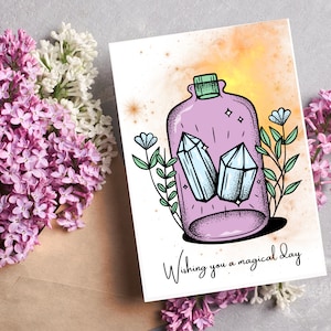 Wishing you a magical day printable card, witchy cards, witchy stationary, thank you cards, greeting cards, printable cards, witchy gifts
