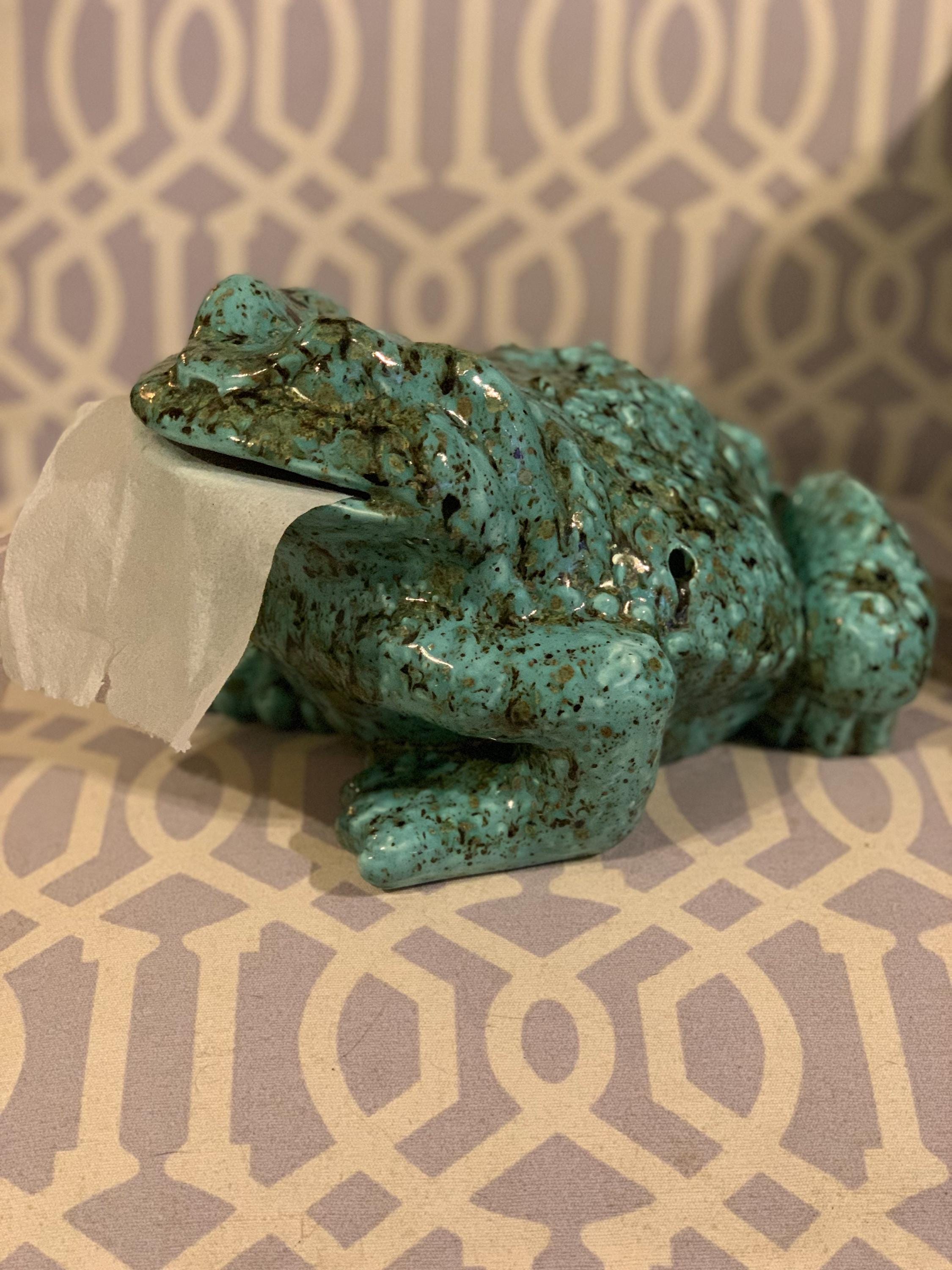 Toilet  paper Ceramic frog dispenser