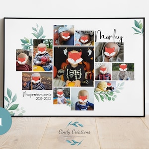 Affiche personnalisée ma première année de bébé en photo - 1er année - Anniversaire - souvenirs - cadeau