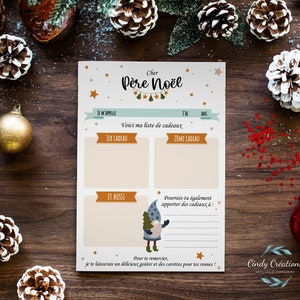 Lettre au père Noël - Liste de cadeaux au Père Noël