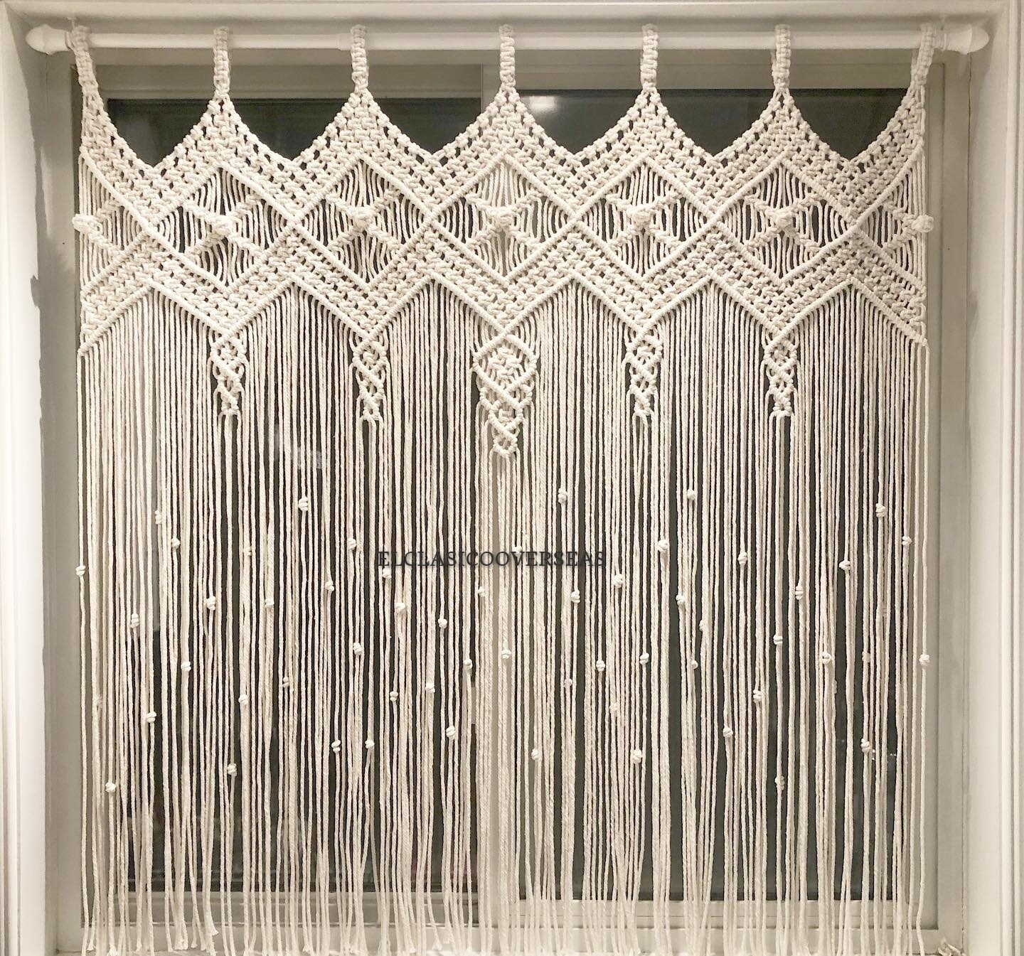 Beautiful Macrame / Macramé Wall Curtain / Macrame Boudoir Etsy