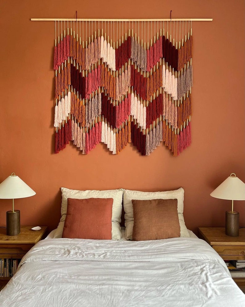 Macrame Headboard Wall Art Decoration Large Wall Hanging Etsy