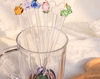 Handmade Glass Stirring Sticks /Drink Stirrers/Glass Swizzle Sticks/Cocktail Stick/Coffee Spoon/Yogurt Spoon/Soup Spoon/Honey Spoon