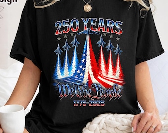Chemise Comfort Colors America 250 ans, T-shirt 250e anniversaire drapeau des États-Unis 4 juillet, T-shirt patriotique