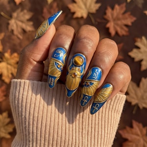 Royal Blue Nails - Etsy