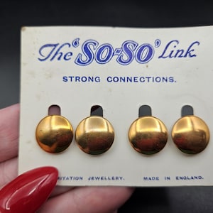 Vintage 1940s to  Mid Century Deadstock Deco Style Double Ended Bar Linked Cufflinks Original Card