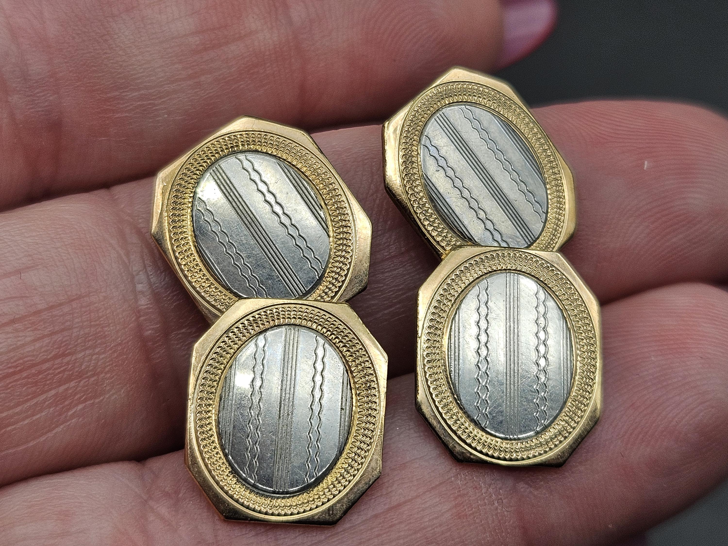 2 Broches Vintage Années 1930 - Boutons De Col Ou Manchettes émaillés - Occasion